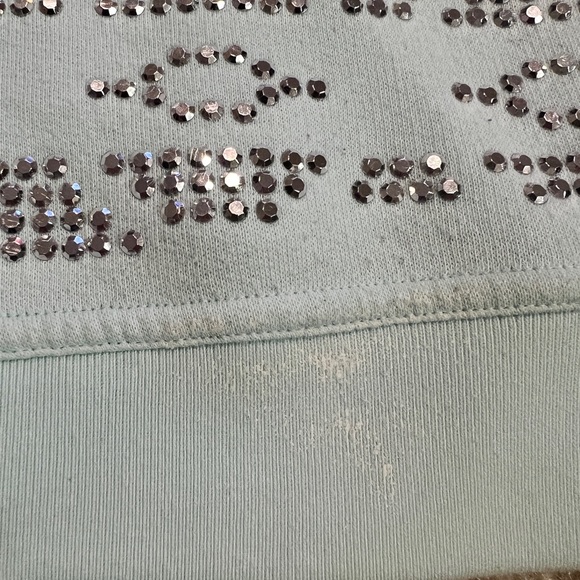 Flawed VS PINK turquoise studded sweatshirt size XS - Picture 9 of 12